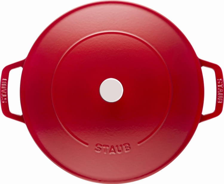 STAUB IRON - Głęboka patelnia do duszenia z pokrywką 28 cm - czerwona....jpg