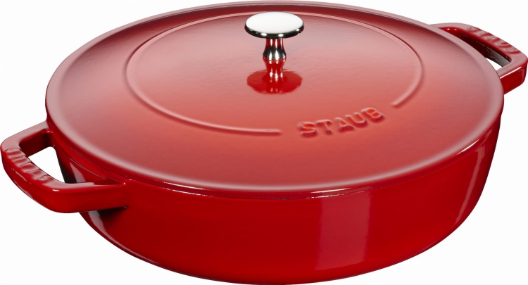 STAUB IRON - Głęboka patelnia do duszenia z pokrywką 28 cm - czerwona.jpg